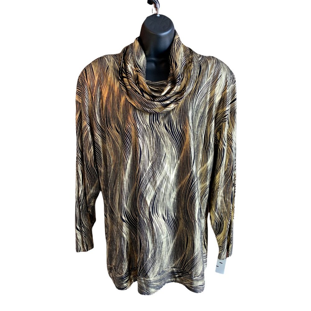 Vintage Iona Cowl Neck Long Sleeve Blouse Large